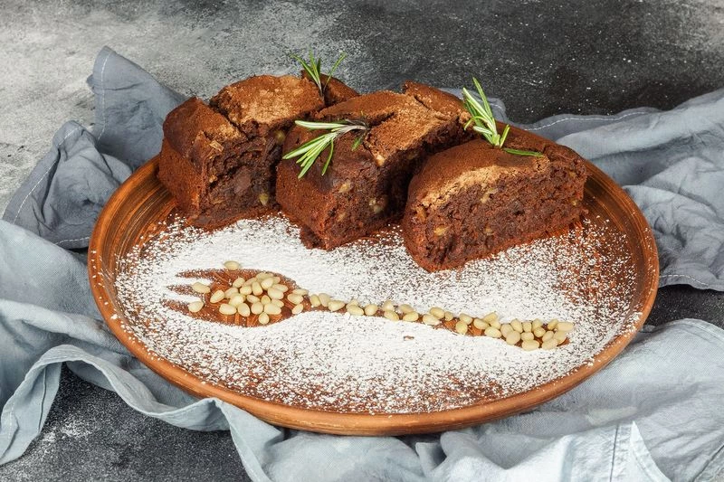 Кекс шоколадный с яблоками