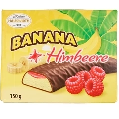 Суфле Banana Himbeere в темном шоколаде Hauswirth Австрия 150г