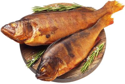 Окунь речной потрошеный горячего копчения ~400г-0}