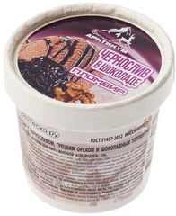 Мороженое пломбир Чернослив в шоколаде с грецким орехом Деликатеска 75г