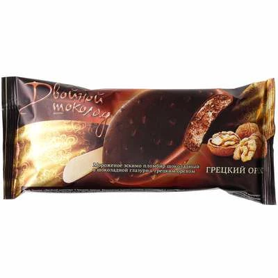 Эскимо Двойной шоколад с грецким орехом 50г-0}