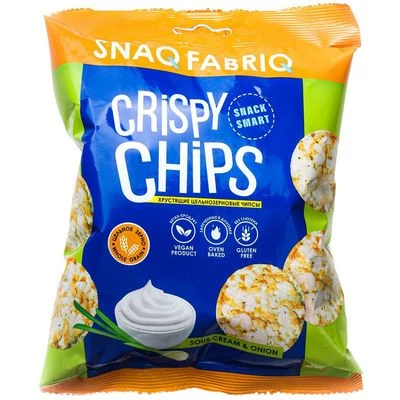 Чипсы цельнозерновые со вкусом Сметаны и зеленого лука 50г-0}