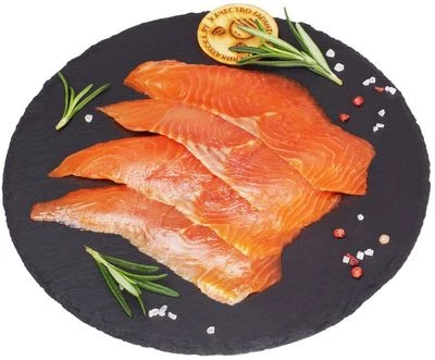 Форель слабосоленая нарезка 100г-0}