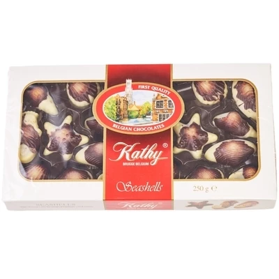 Конфеты из темного и белого шоколада Baronie Kathy seashells с фундучной начинкой Бельгия 250г-0}