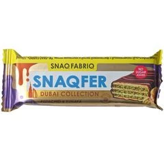 Батончик вафельный глазированный Snaqfer с фисташковой пастой и хрустящим тестом 45г