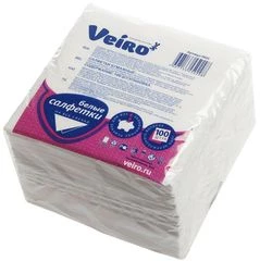 Салфетки однослойные белые 100шт