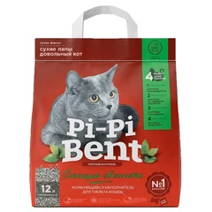 Наполнитель комкующийся для кошачьего туалета с ароматом трав Pi-Pi Bent 5кг