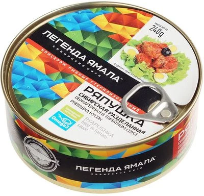 Ряпушка сибирская обжаренная в томатном соусе консервированная разделанная 227г-0}