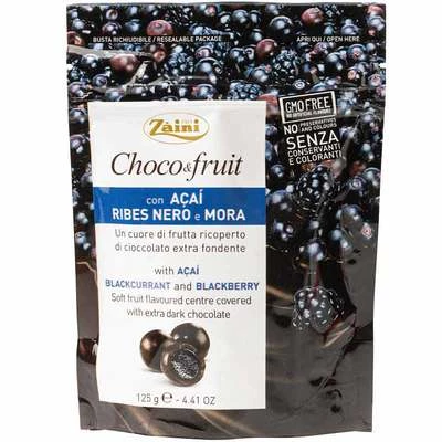 Шоколадное драже Zaini Choco&fruit Асаи, черная смородина и ежевика Италия 125г-0}