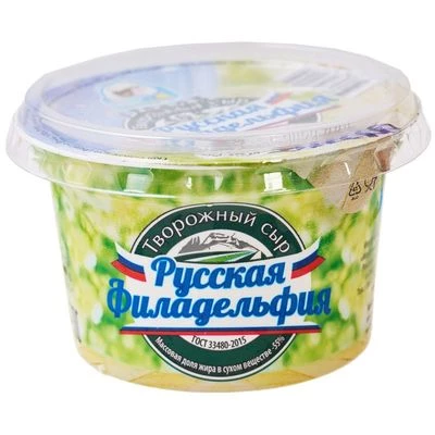 Сыр творожный Русская Филадельфия 55% жир. 200г-1}