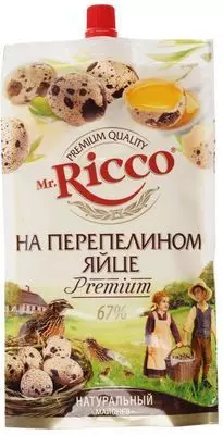 Майонез на перепелином яйце Mr.Ricco 67% жир. 375г - купить в Москве по ...
