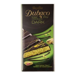 Темный шоколад Дубайский Dubaco с кадаифом и фисташковой начинкой Турция 200г