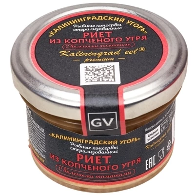 Риет из копченого угря с вяленными томатами 80г-0}