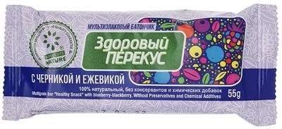 Батончик-мюсли Здоровый перекус чернично-ежевичный Absolute Nature 55г-1}