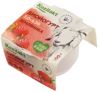 Биойогурт Формула здоровья из козьего молока с земляникой 3-4.5% жир. 100г РАСПРОДАЖА-0}