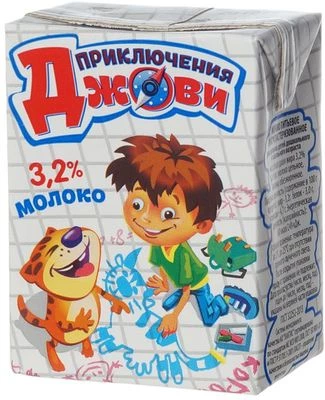 Молоко Приключения Джови 3.2% жир. ультрапастеризованное для детского питания (3+) 200мл -1}