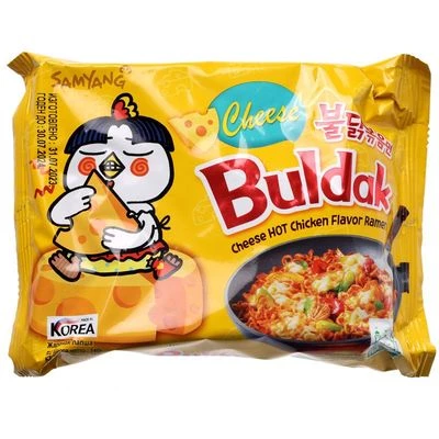 Лапша быстрого приготовления Buldak со вкусом жгучей курицы и сыра 140г-0}