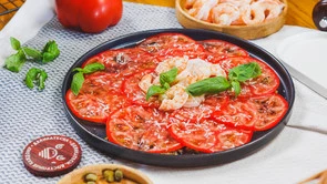 Карпаччо из томатов с креветками рецепт