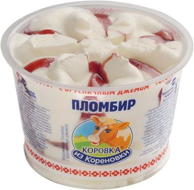 Мороженое пломбир с брусничным джемом 150г -1}