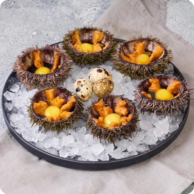 Сет 6 ежей с соевым соусом и перепелиным яйцом-0}