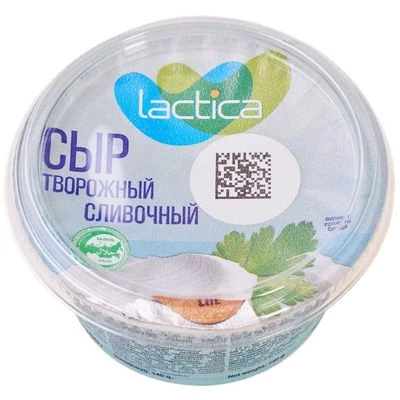 Сыр творожный сливочный Lactica 55% жир. 140г-1}
