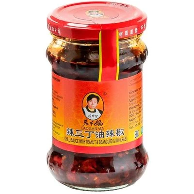 Соус с кольраби и арахисом острый Lao Gan Ma Китай 210г-0}