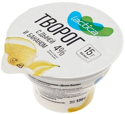 Творог с Дыней и Бананом 4% жир., 150г -0}