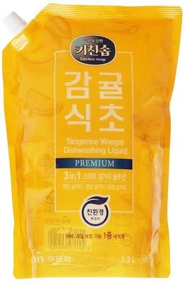 Cредство для мытья посуды, овощей и фруктов 3 в 1 Мандариновый уксус 1.2л -0}