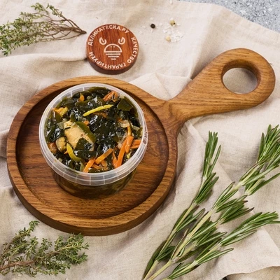 Салат из морских водорослей с мидиями от Шефа 250г-1}