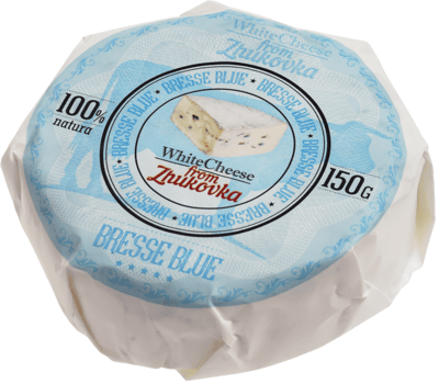 Сыр Бресс Блю с белой и голубой плесенью 60% жир. White Cheese from Zhukovka 125г-1}