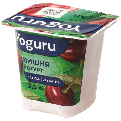 Йогурт бифидо Yoguru Вишня 2.5% жир. 125г-0}