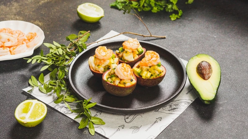 Креветки с маракуйей