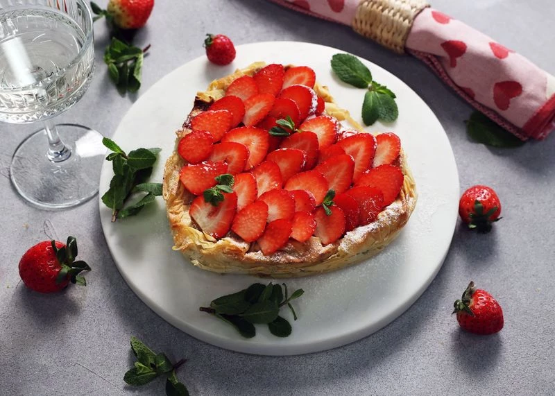 Пирог с франжипаном и клубникой