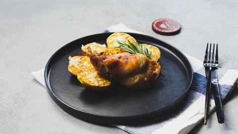 Кролик с хрустящим картофелем а аэрогриле