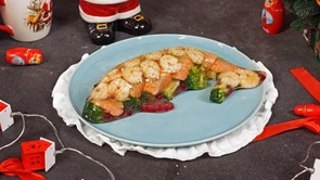 Заливное с неркой и креветками