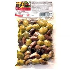 Оливки ассорти с косточкой в оливковом масле 200г