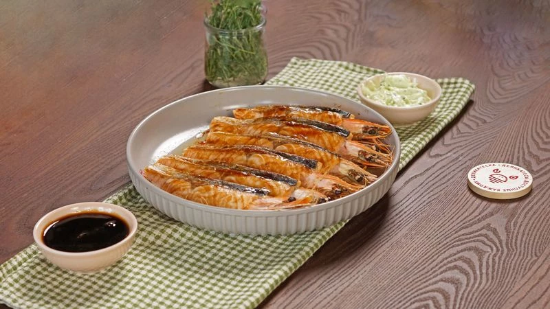 Лосось с креветками