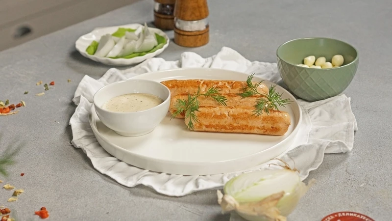 Сосиски из горбуши с сыром