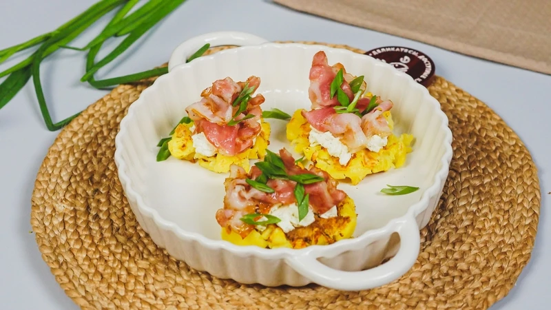 Картофельные вафли с беконом
