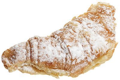 Слойка венская. Слойка венская. Венское слоеное тесто. Пан о шоколя. Круассан с миндалем на белом фоне.