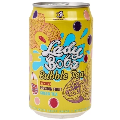 Напиток Bubble tea Lady Boba со вкусом личи и маракуйи Тайвань 320мл-0}