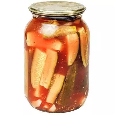Маринованные огурцы в томатном соусе от фермера Деликатеска 1л - купить ...