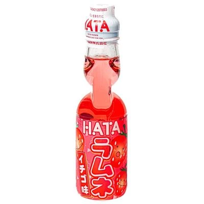 Напиток газированный Hata Kosen Рамуне Strawberry со вкусом клубники 200мл-0}