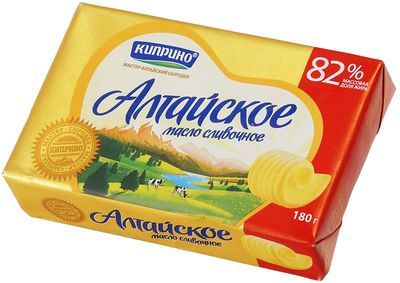 Масло сливочное Алтайское 82% жир. Киприно 180г - купить в Москве по ...