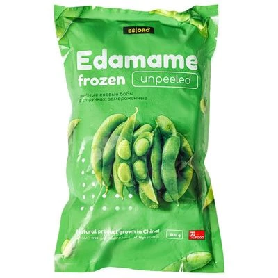 Зелёные соевые бобы Эдамаме в стручках 500г -0}