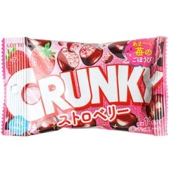 Драже шоколадное Crunky с клубничной начинкой Япония 32г