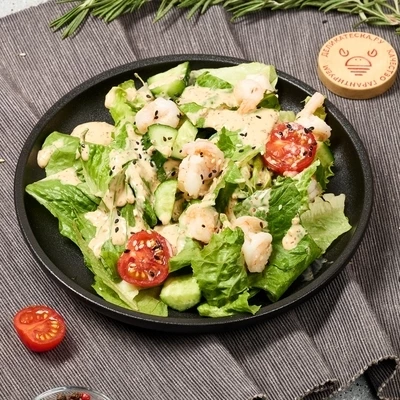 Салат с креветками и ореховым соусом от Шефа 170г-0}