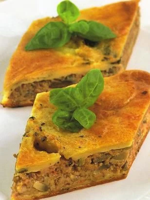 Пирог с курицей  и  грибами