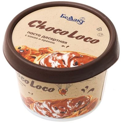 Паста десертная ChocoLoco с какао и фундуком 25% жир. Беллакт Белоруссия 250г-0}