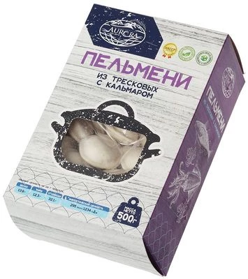 Пельмени из тресковых с кальмаром без сахара и консервантов 500 гр-1}